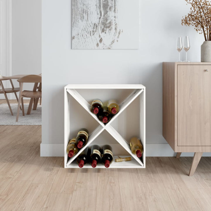 Wijnkast 62x25x62 cm massief grenenhout wit