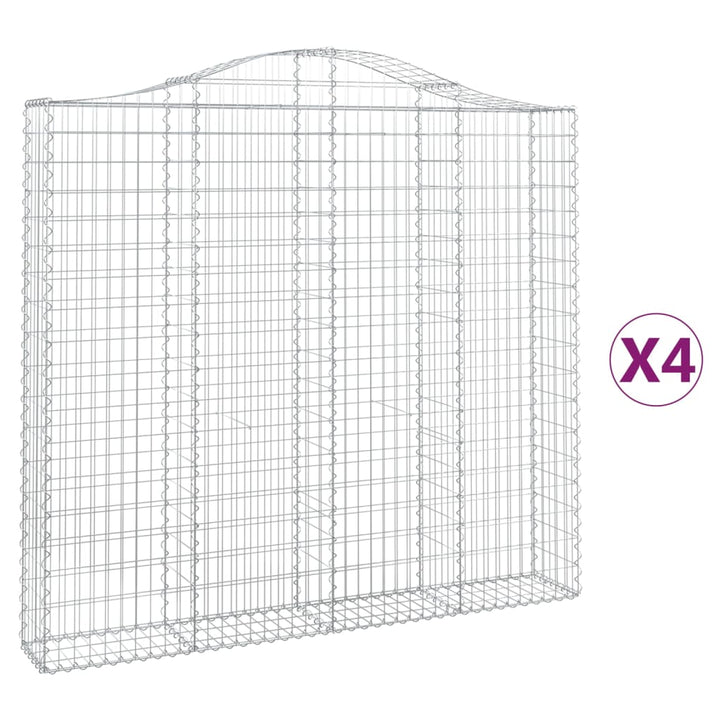 Schanskorven 4 st gewelfd 200x30x180/200 cm ijzer