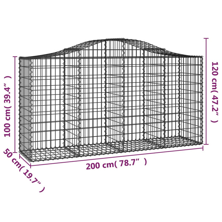 Schanskorven 11 st gewelfd 200x50x100/120 cm ijzer