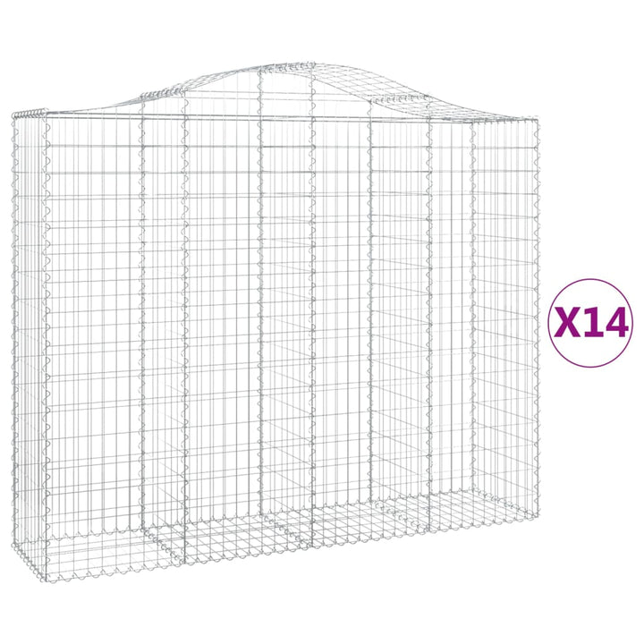 Schanskorven 14 st gewelfd 200x50x160/180 cm ijzer