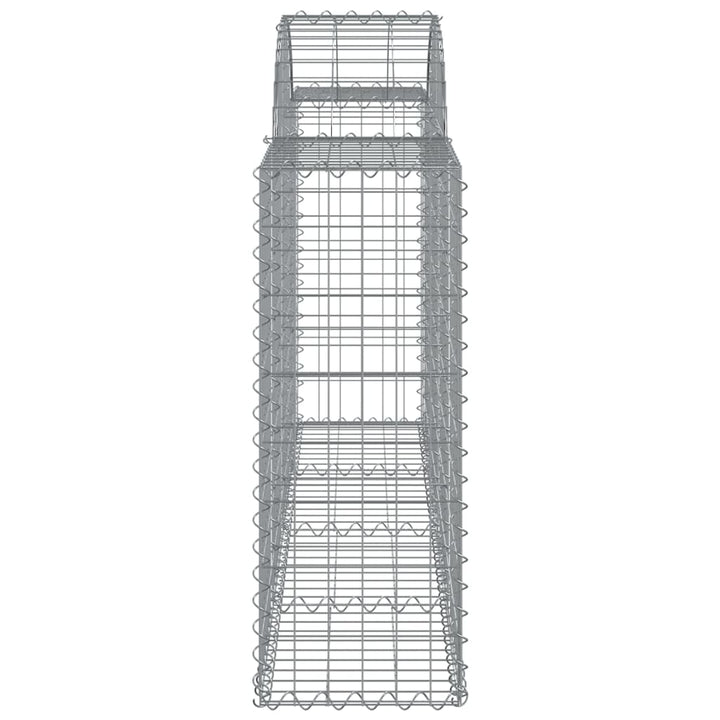 Schanskorven 7 st gewelfd 200x30x80/100 cm gegalvaniseerd ijzer