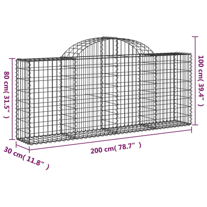 Schanskorven 40 st gewelfd 200x30x80/100 cm ijzer