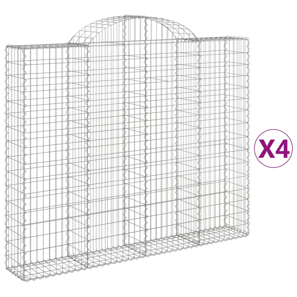 Schanskorven 4 st gewelfd 200x30x160/180 cm ijzer