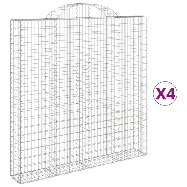 Schanskorven 4 st gewelfd 200x30x200/220 cm ijzer