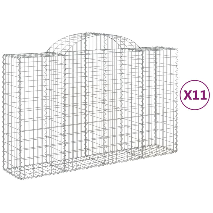 Schanskorven 11 st gewelfd 200x50x120/140 cm ijzer