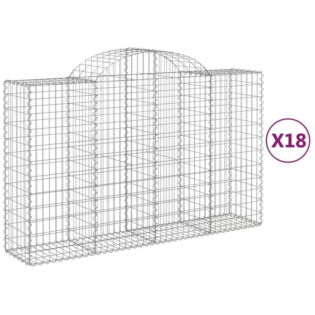 Schanskorven 18 st gewelfd 200x50x120/140 cm ijzer