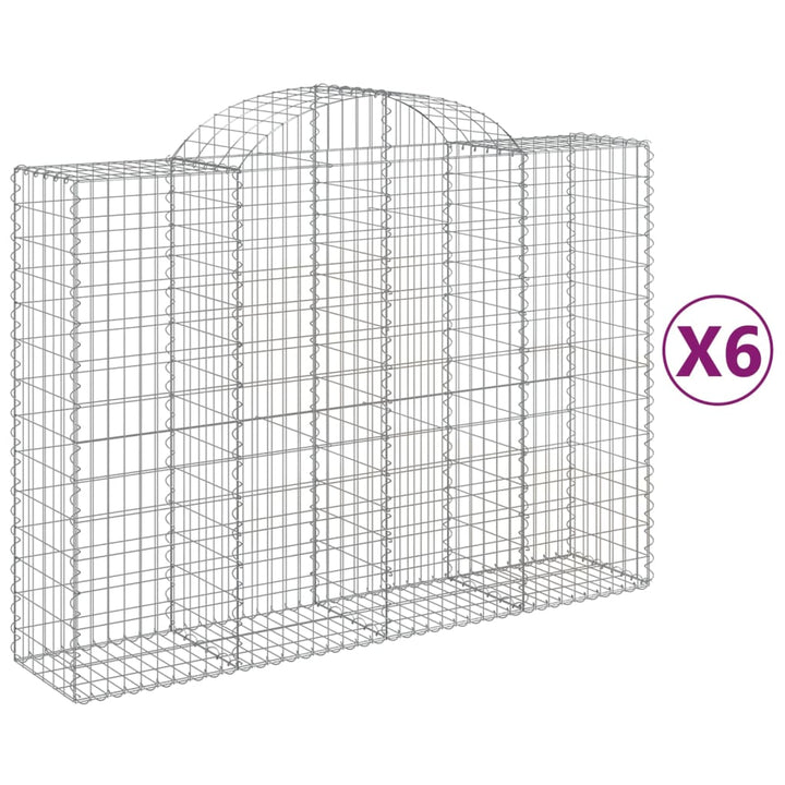 Schanskorven 6 st gewelfd 200x50x140/160 cm ijzer