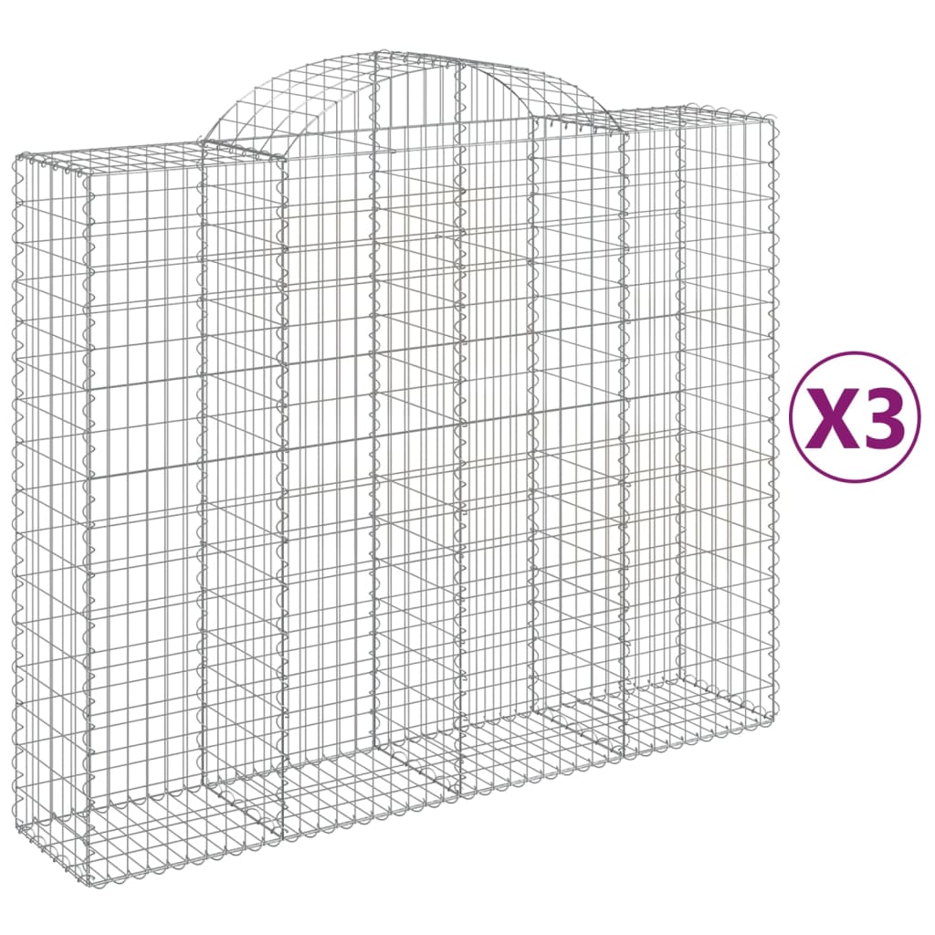 Schanskorven 3 st gewelfd 200x50x160/180 cm ijzer