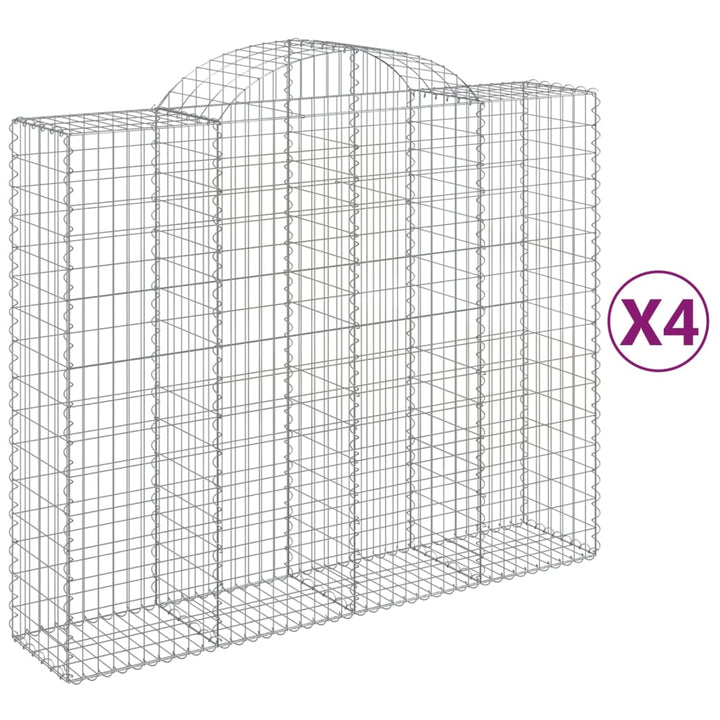 Schanskorven 4 st gewelfd 200x50x160/180 cm ijzer