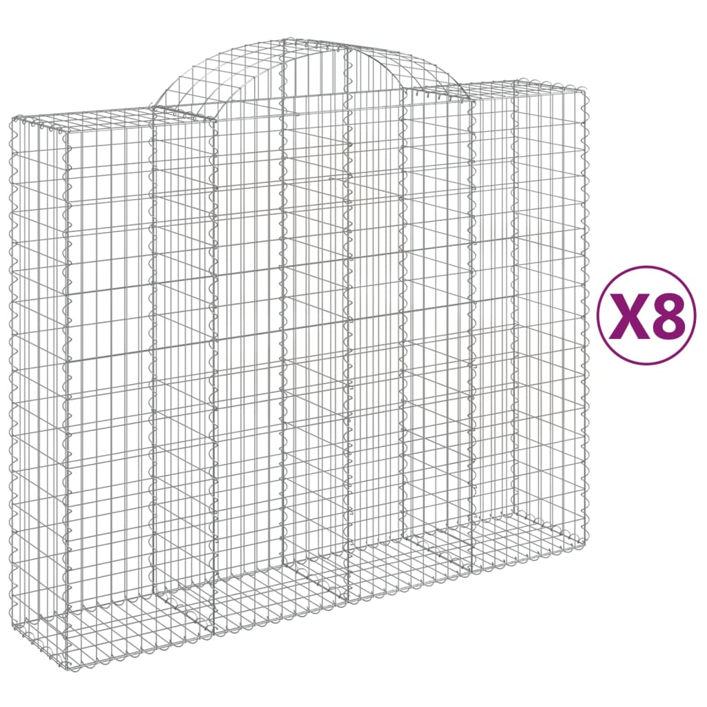 Schanskorven 8 st gewelfd 200x50x160/180 cm ijzer