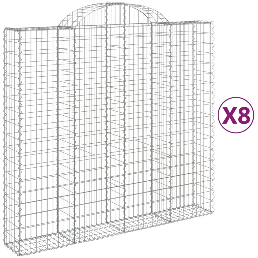 Schanskorven 8 st gewelfd 200x50x180/200 cm ijzer