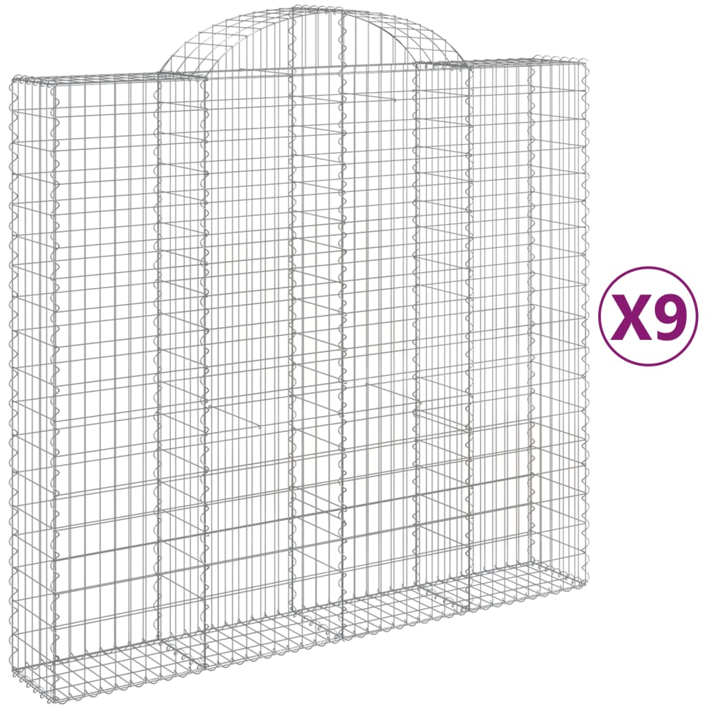 Schanskorven 9 st gewelfd 200x50x180/200 cm ijzer