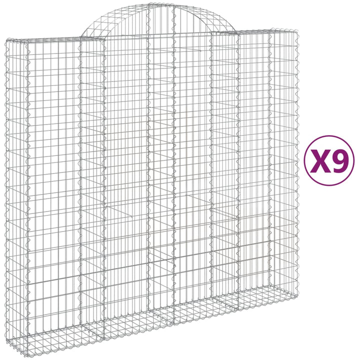 Schanskorven 9 st gewelfd 200x50x180/200 cm ijzer