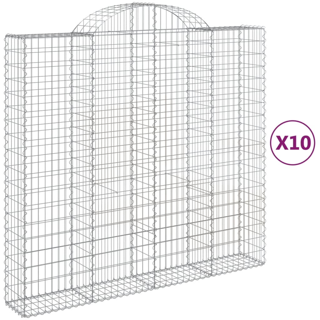 Schanskorven 10 st gewelfd 200x50x180/200 cm ijzer