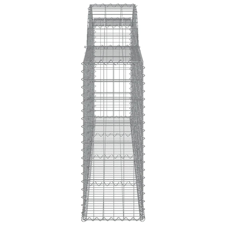 Schanskorven 4 st gewelfd 300x30x80/100 cm gegalvaniseerd ijzer