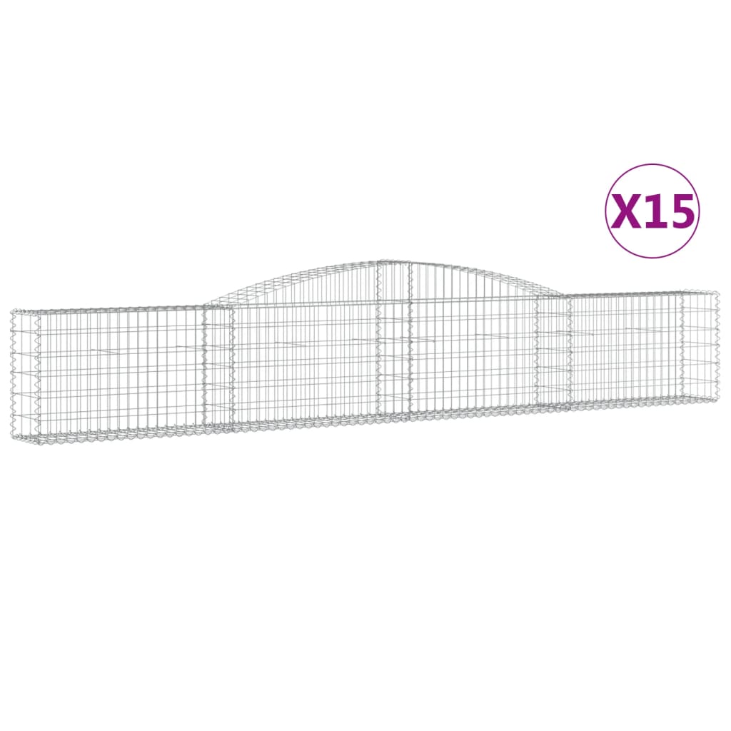 Schanskorven 15 st gewelfd 400x30x60/80 cm ijzer