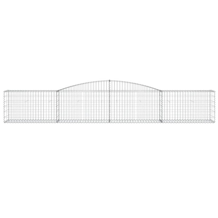 Schanskorven 5 st gewelfd 400x50x60/80 cm gegalvaniseerd ijzer