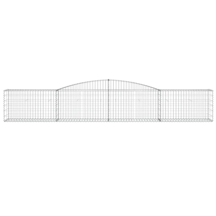 Schanskorven 7 st gewelfd 400x50x60/80 cm gegalvaniseerd ijzer