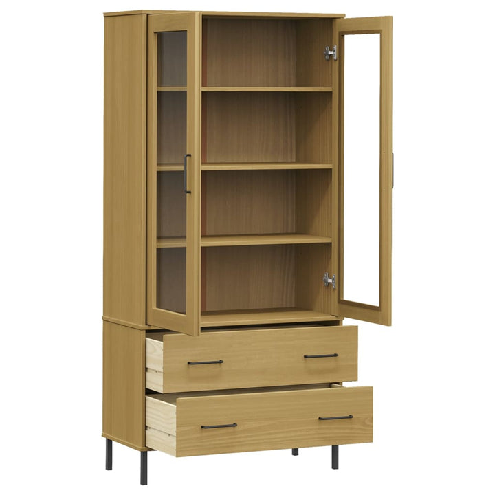 Boekenkast met metalen poten OSLO 85x35x172,5 cm hout bruin