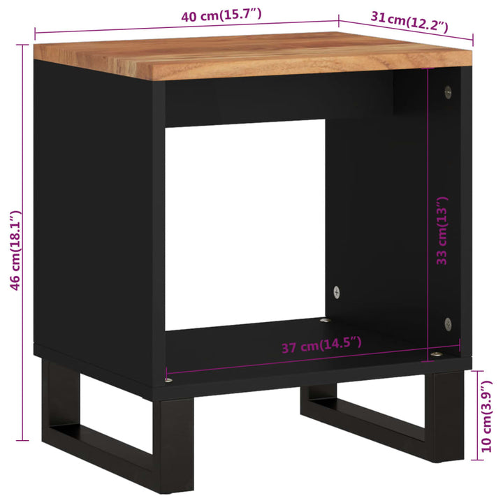 Salontafel 40x31x46 cm massief acaciahout en bewerkt hout