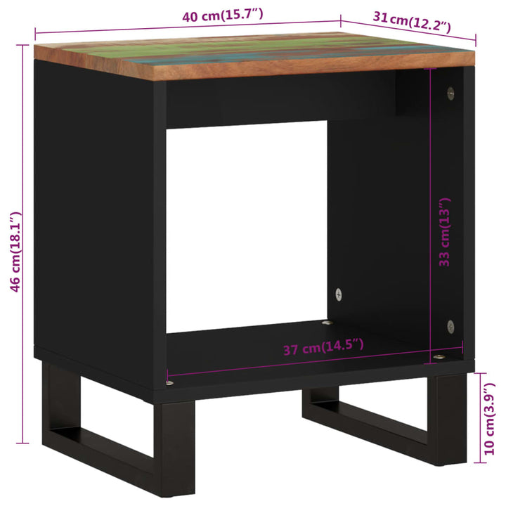 Salontafel 40x31x46 cm massief gerecycled hout en bewerkt hout