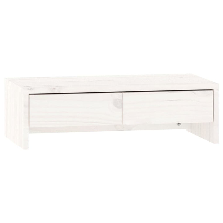 Monitorstandaard 50x27x15 cm massief grenenhout wit