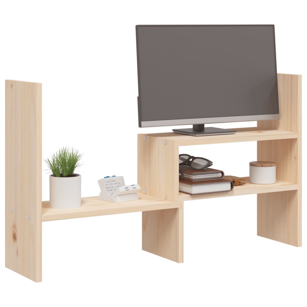 Monitorstandaard (39-72)x17x43 cm massief grenenhout