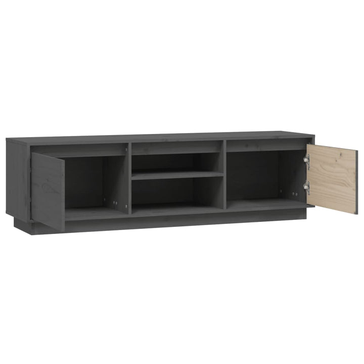 Tv-meubel 140x35x40 cm massief grenenhout grijs