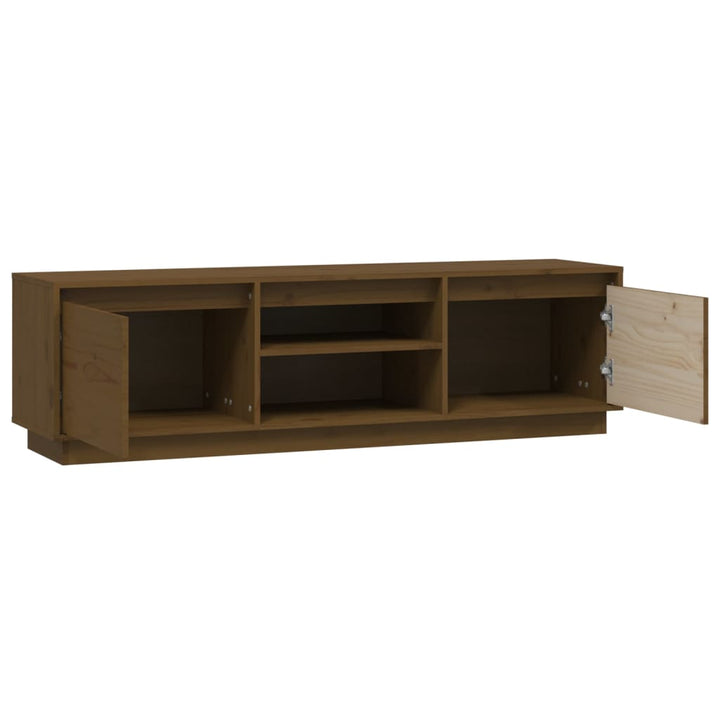 Tv-meubel 140x35x40 cm massief grenenhout honingbruin