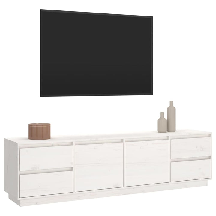 Tv-meubel 176x37x47,5 cm massief grenenhout wit