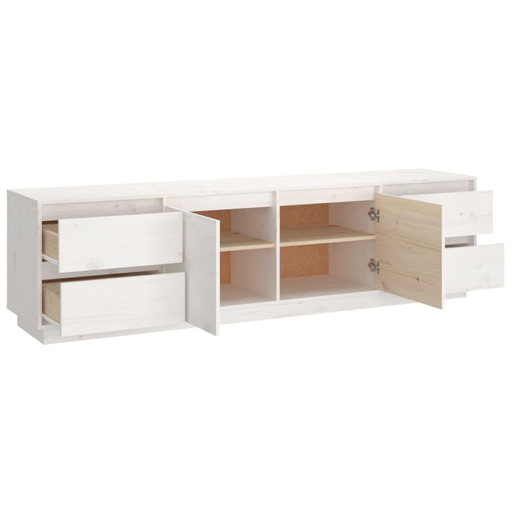 Tv-meubel 176x37x47,5 cm massief grenenhout wit