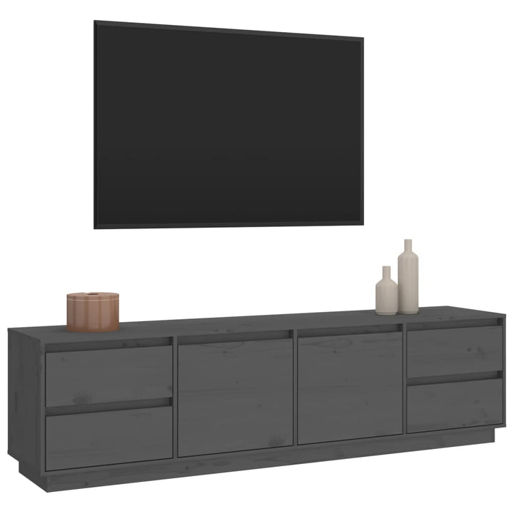 Tv-meubel 176x37x47,5 cm massief grenenhout grijs