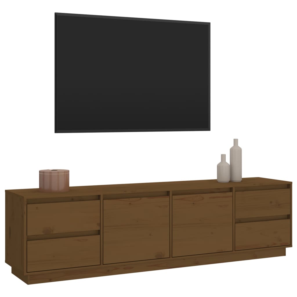 Tv-meubel 176x37x47,5 cm massief grenenhout honingbruin