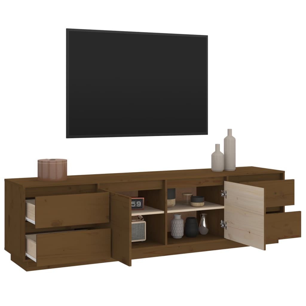 Tv-meubel 176x37x47,5 cm massief grenenhout honingbruin