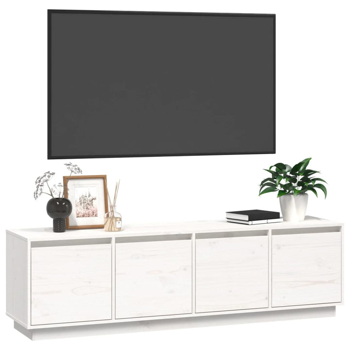 Tv-meubel 156x37x45 cm massief grenenhout wit