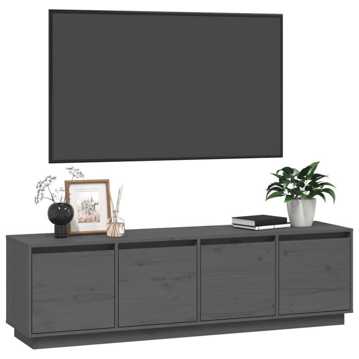 Tv-meubel 156x37x45 cm massief grenenhout grijs