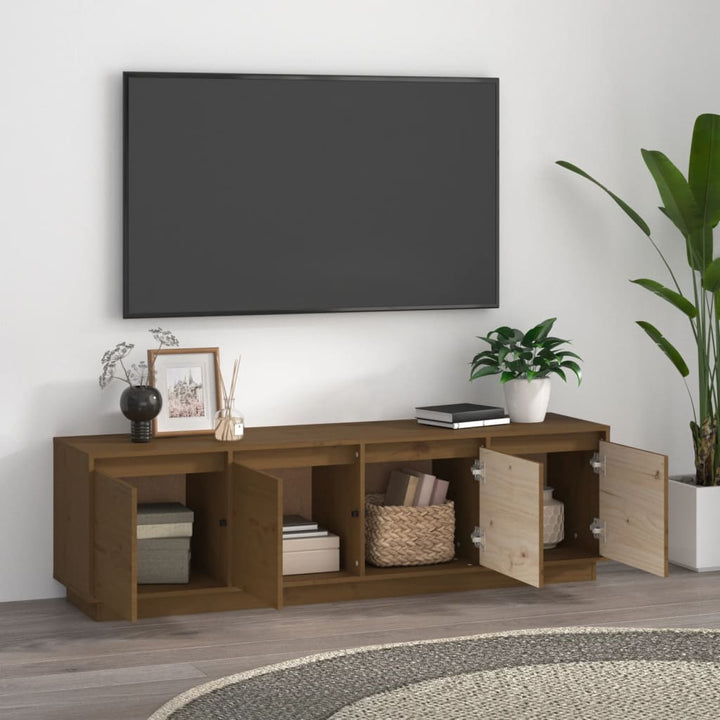 Tv-meubel 156x37x45 cm massief grenenhout honingbruin