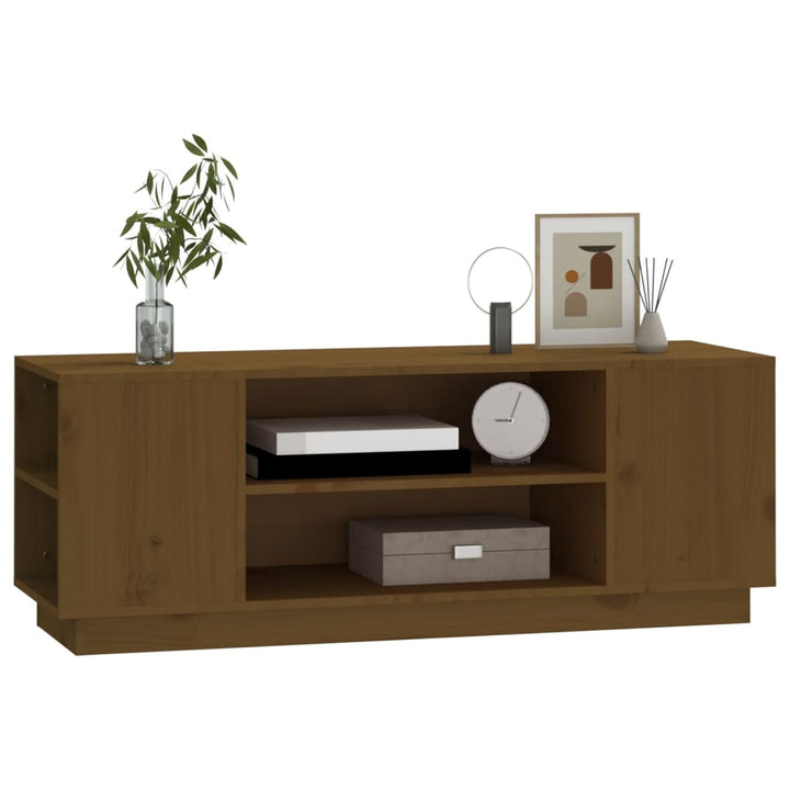 Tv-meubel 110x35x40,5 cm massief grenenhout honingbruin