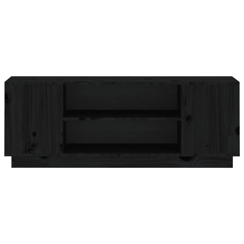 Tv-meubel 110x35x40,5 cm massief grenenhout zwart