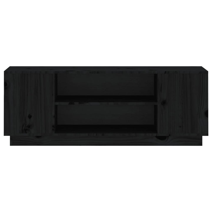 Tv-meubel 110x35x40,5 cm massief grenenhout zwart