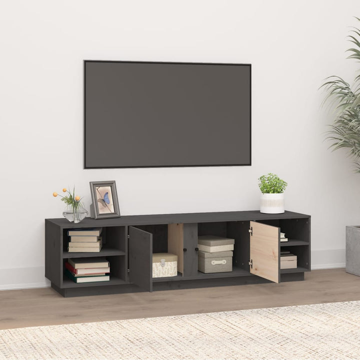 Tv-meubel 156x40x40 cm massief grenenhout grijs