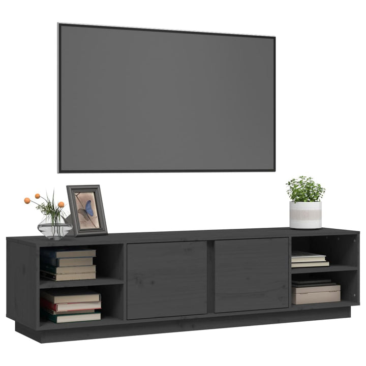 Tv-meubel 156x40x40 cm massief grenenhout grijs
