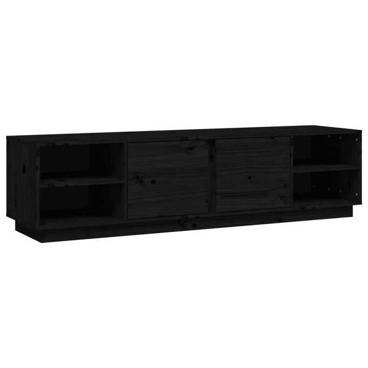 Tv-meubel 156x40x40 cm massief grenenhout zwart