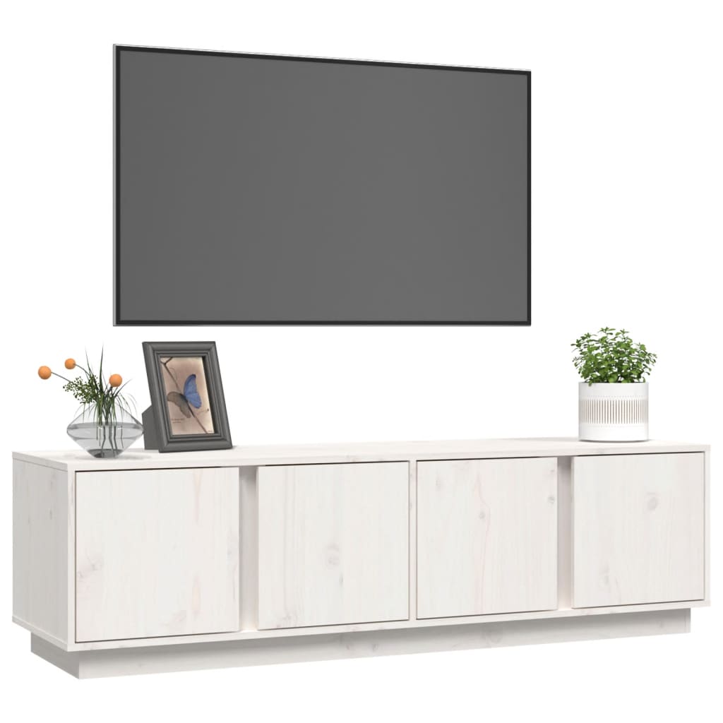 Tv-meubel 140x40x40 cm massief grenenhout wit