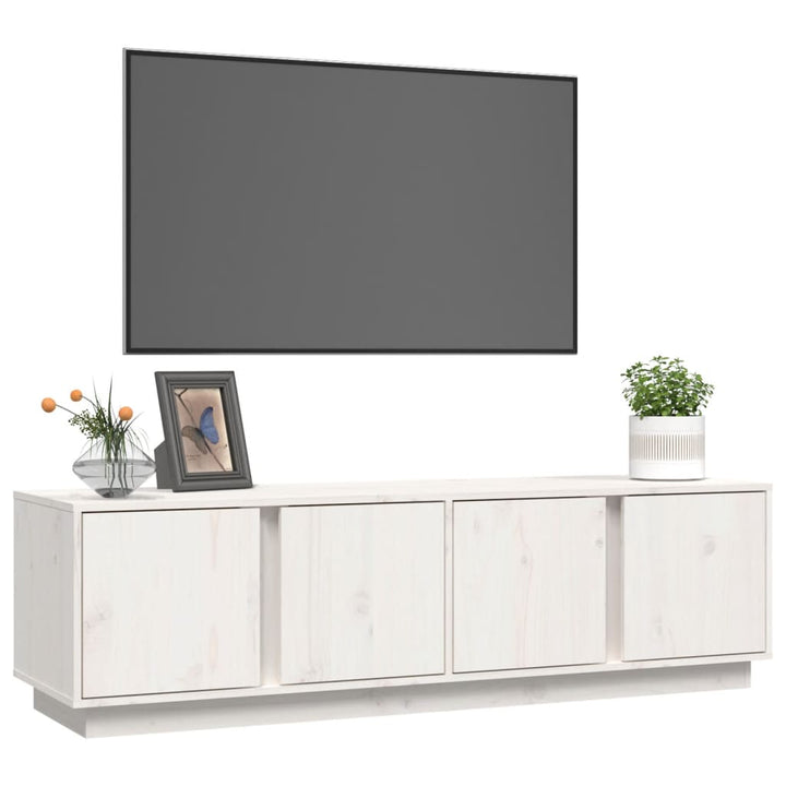 Tv-meubel 140x40x40 cm massief grenenhout wit