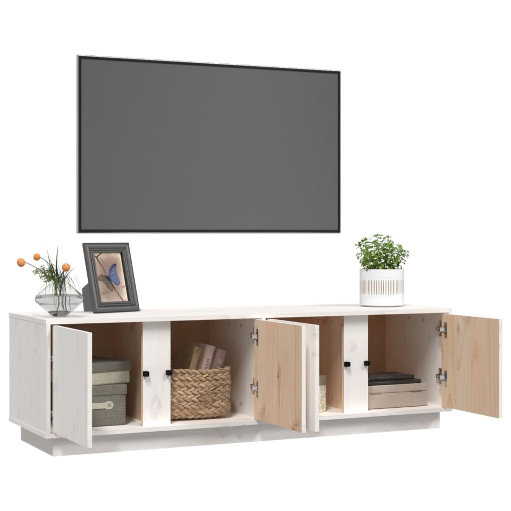 Tv-meubel 140x40x40 cm massief grenenhout wit