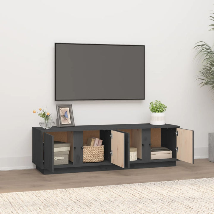 Tv-meubel 140x40x40 cm massief grenenhout grijs