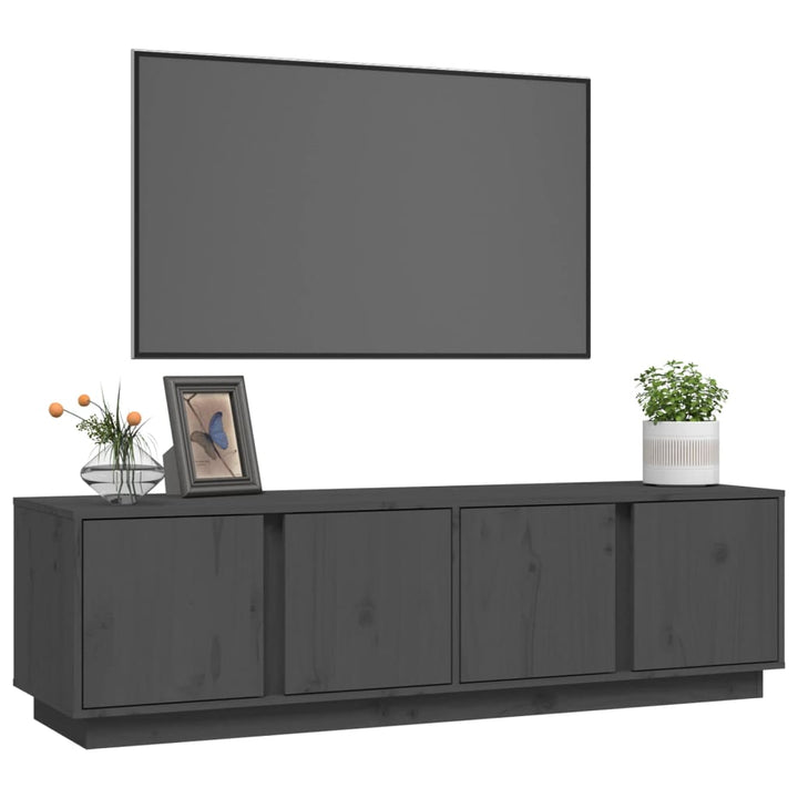 Tv-meubel 140x40x40 cm massief grenenhout grijs