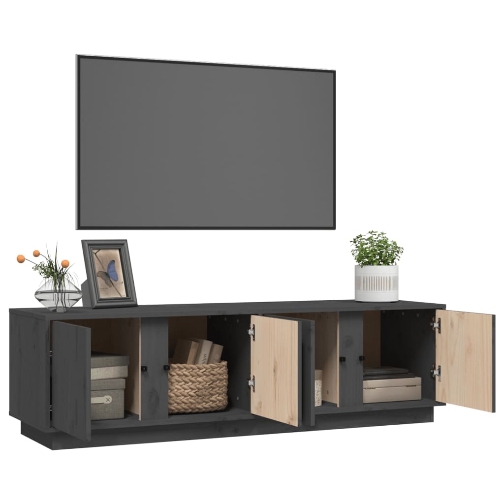 Tv-meubel 140x40x40 cm massief grenenhout grijs