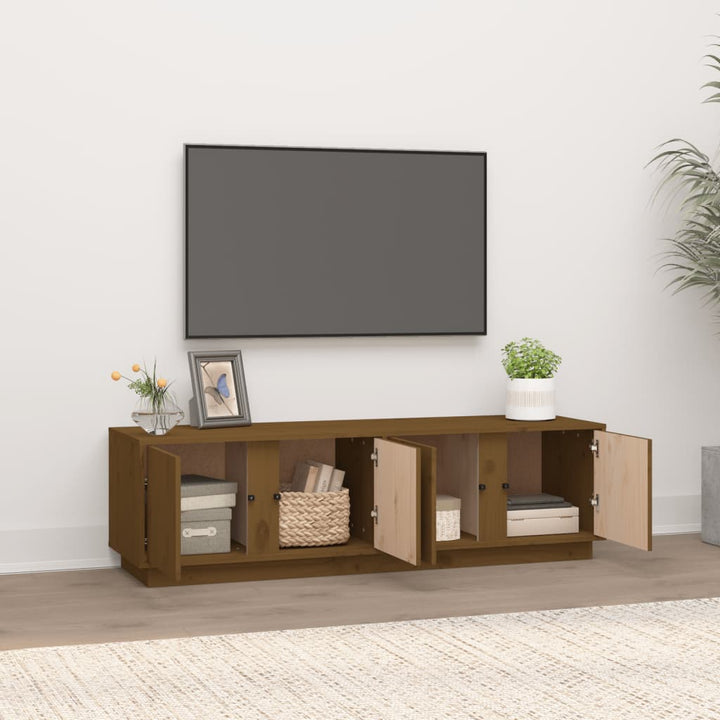 Tv-meubel 140x40x40 cm massief grenenhout honingbruin